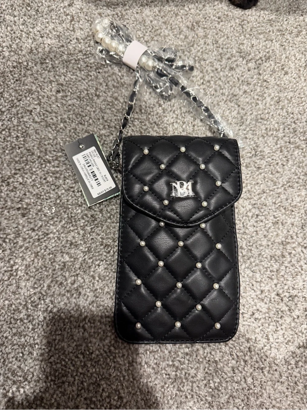 Black Pearls Phone Case W/ Card Holder